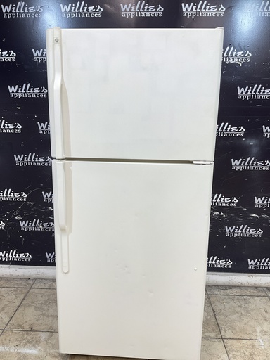 [102238] Ge Used Refrigerator Top and Bottom 30x66 1/2” (Bisque) 