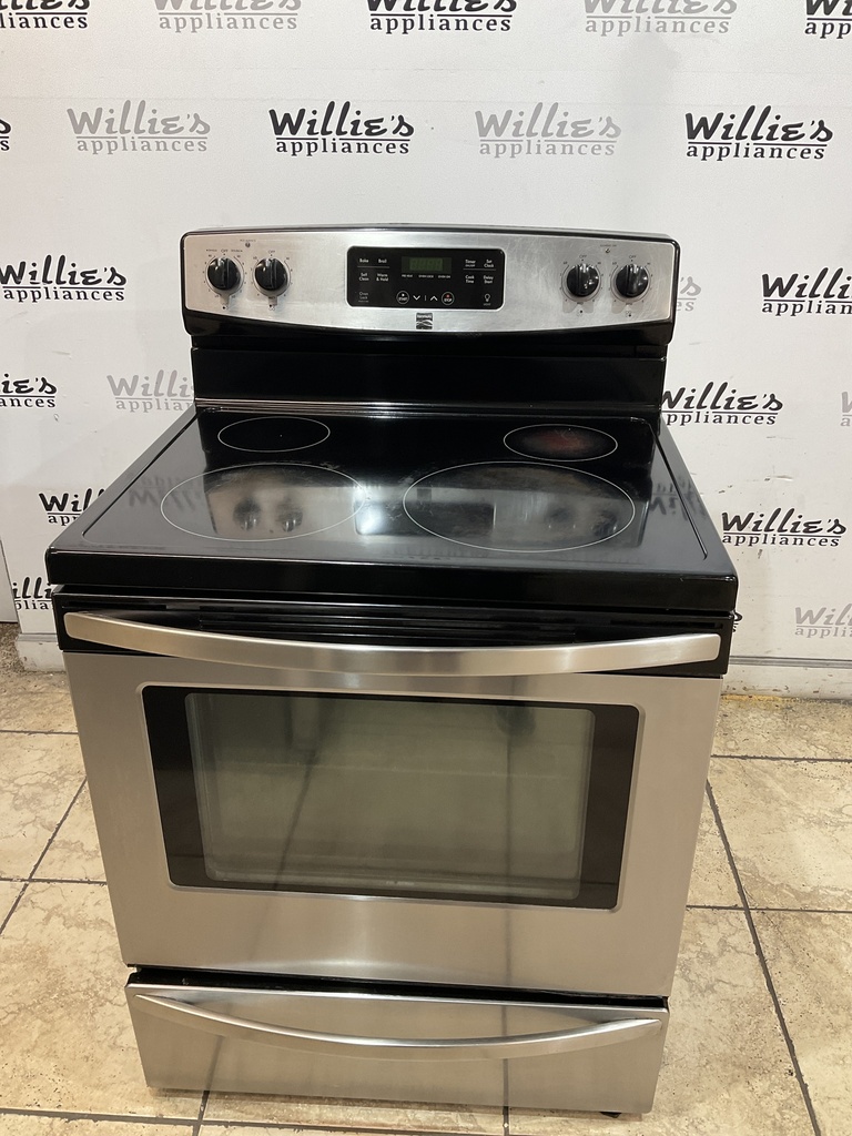 Kenmore Used Electric Stove 220volts (40/50 AMP) 30inches {4 prong} (Stainless Steel) 