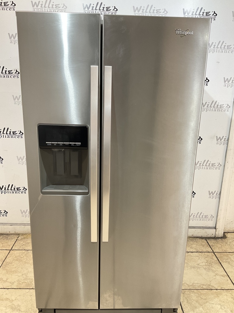 Whirlpool Used Refrigerator Counter Depth Side by Side 36x69 1/2” (Stainless Steel) 