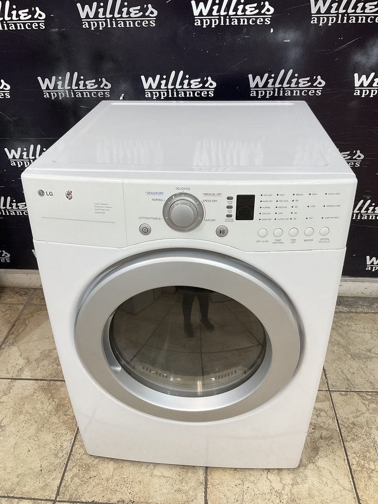 Lg Used Electric Dryer 220volts (30 AMP) 27inches {no cord} (White) 