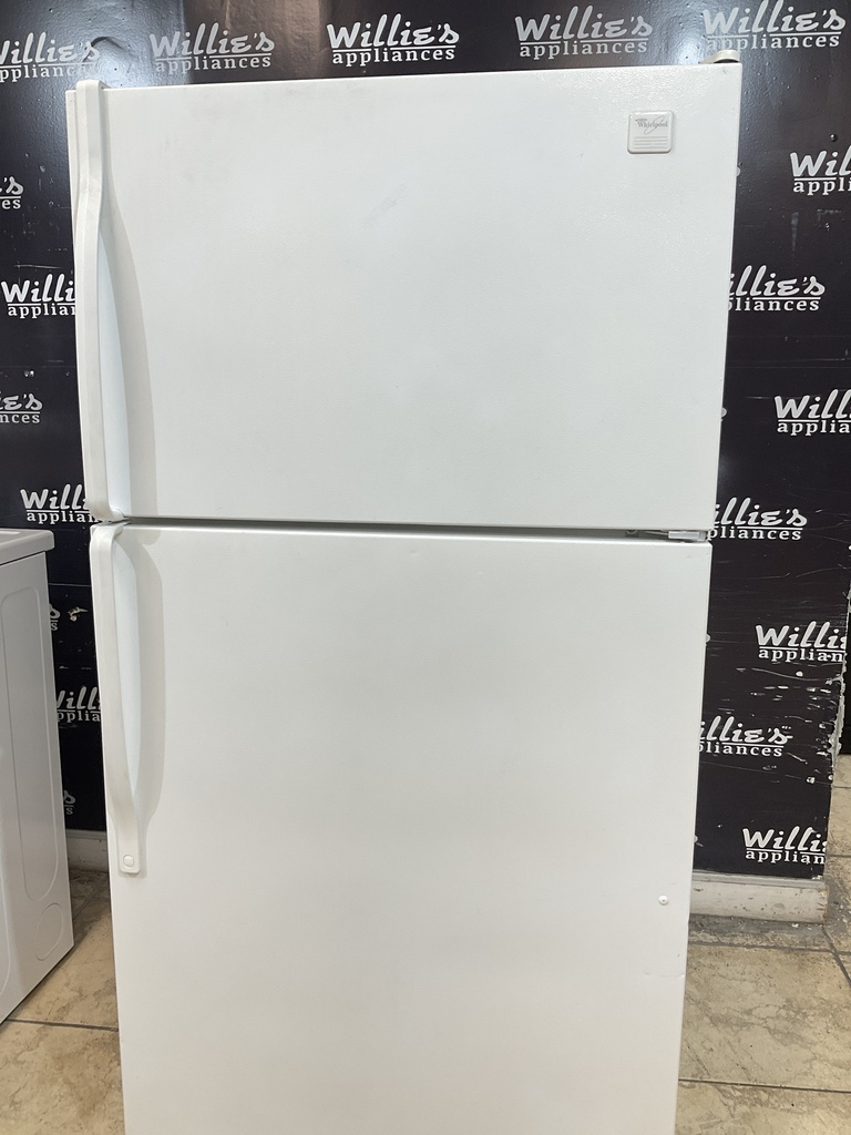 Whirlpool Used Refrigerator Top and Bottom 33x66 1/2” (White) 
