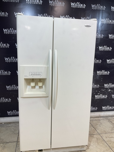 [102388] Whirlpool Used Refrigerator Side by Side 36x69 (Bisque) 