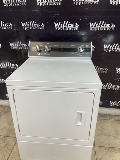 [102381] Speed Queen Used Electric Dryer 220volts (30 AMP) 27inches {no cord} (White) 