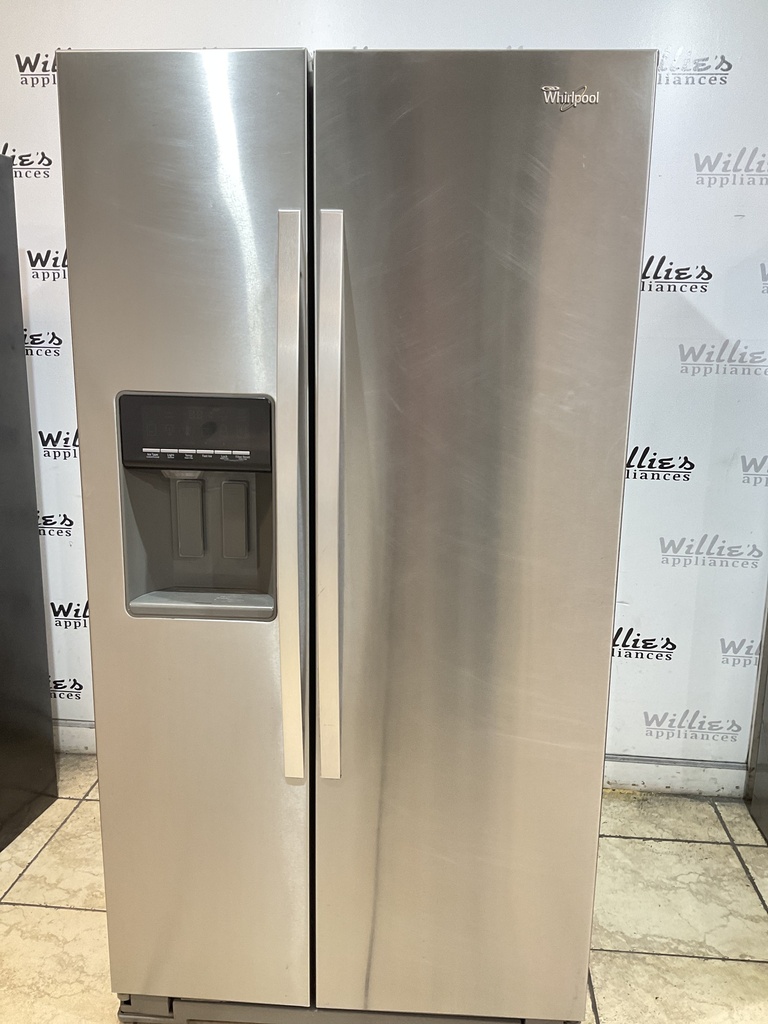 Whirlpool Used Refrigerator Side by Side 36x69 1/2” (Stainless Steel) 