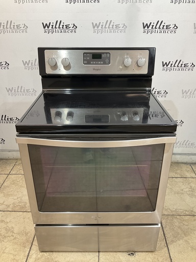 [102410] Whirlpool Used Electric Stove 220volts (40/50 AMP) 30inches {no cord} (Stainless Steel) 