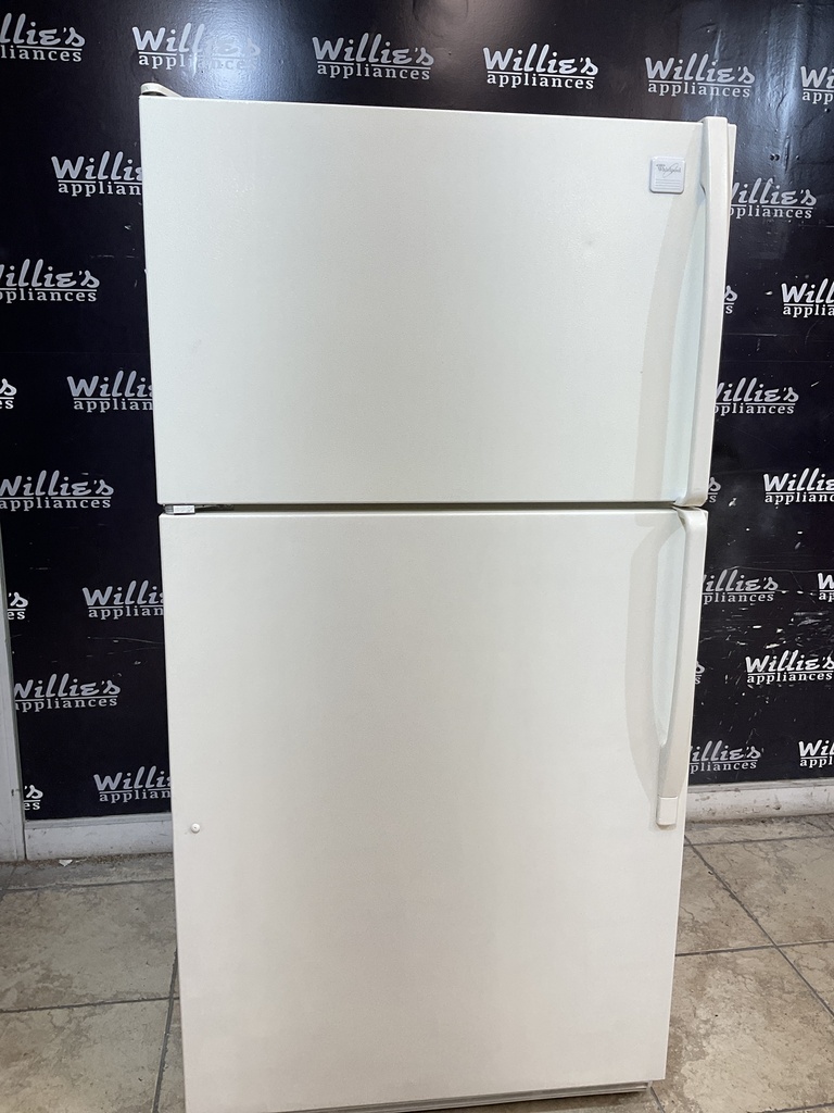 Whirlpool Used Refrigerator Top and Bottom 33x65 1/2” (Bisque) 