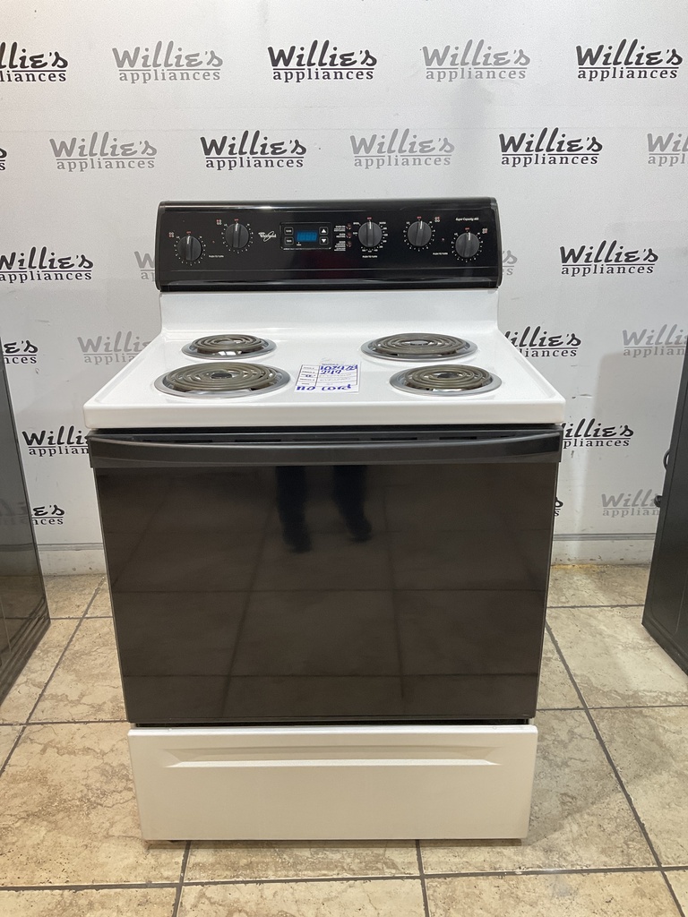 Whirlpool Used Electric Stove 220volts (40/50 AMP) 30inches {no cord} (White/Black)
