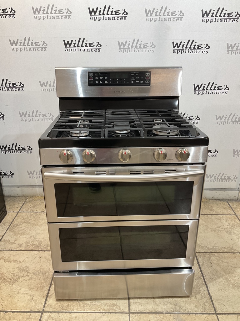Samsung Used Natural Gas Stove Double Oven 30inches (Stainless Steel) 