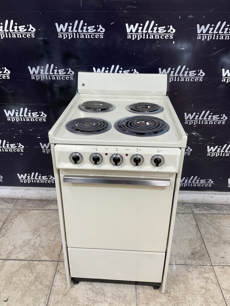 Ge Used Electric Stove 220volts (40/50 AMP) 20inches {no cord} (Bisque) 