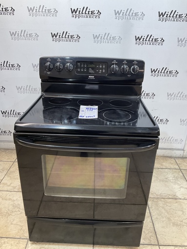 [102466] Kenmore Used Electric Stove 220volts (40/50 AMP) 30inches {no cord} (black) 
