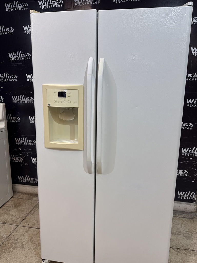 Ge Used Refrigerator Side by Side 36x69 1/2” (White)