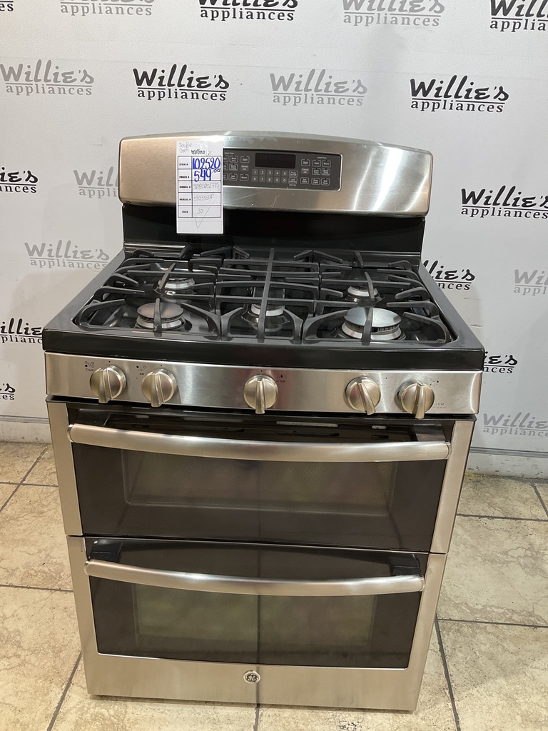 Ge Used Natural Gas Stove Double Oven (Stainless Steel) 