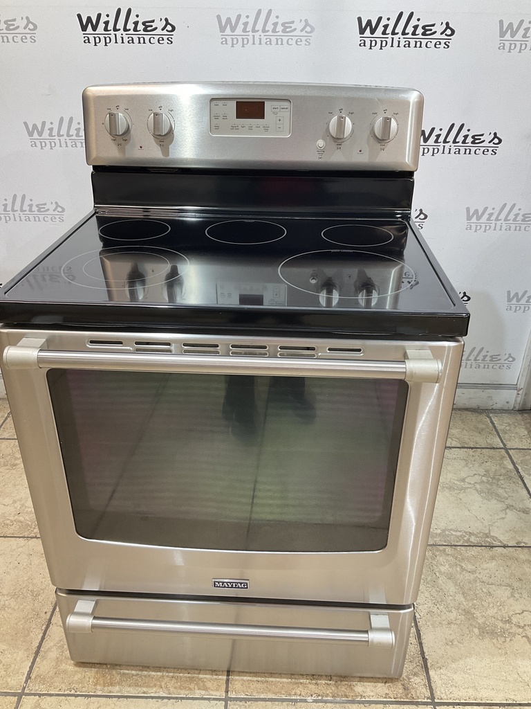 Maytag Used Electric Stove 220volts(40/50 AMP) 30inches {4 prong} (Stainless steel) 
