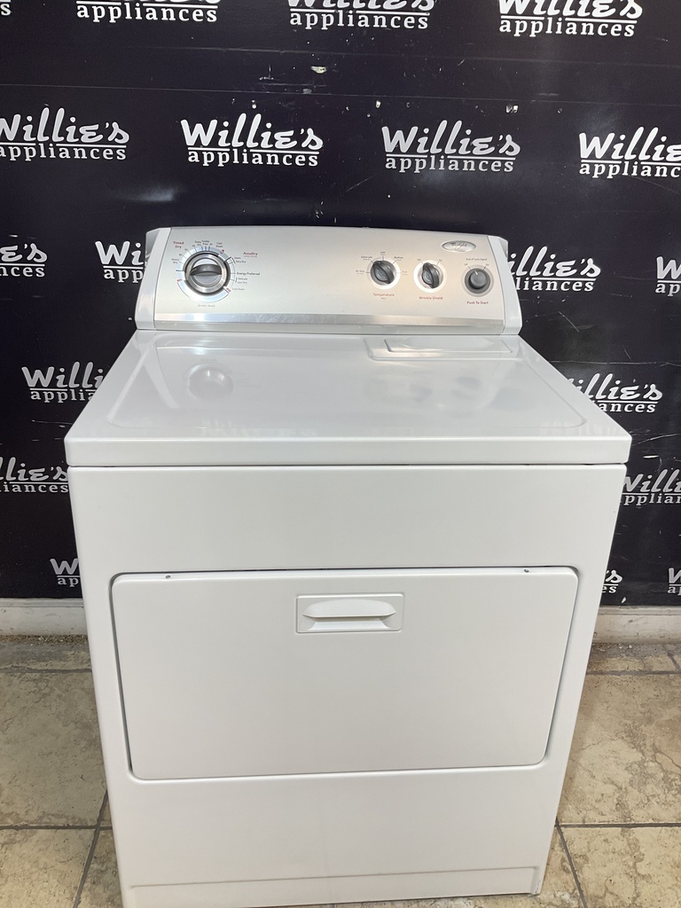 Whirlpool Used Electric Dryer 220volts (30 AMP) 29inches {no cord}  (White) 
