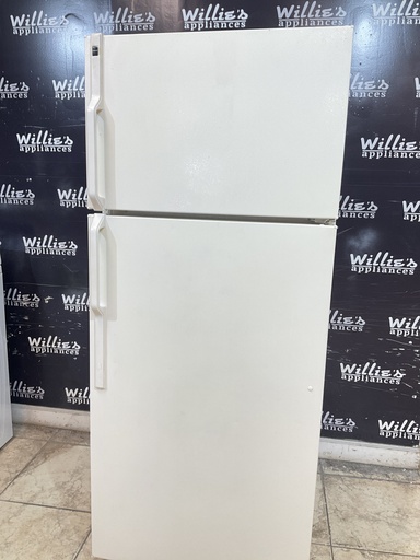 [102579] Ge Used Refrigerator Top and Bottom 28x67 (Bisque) 