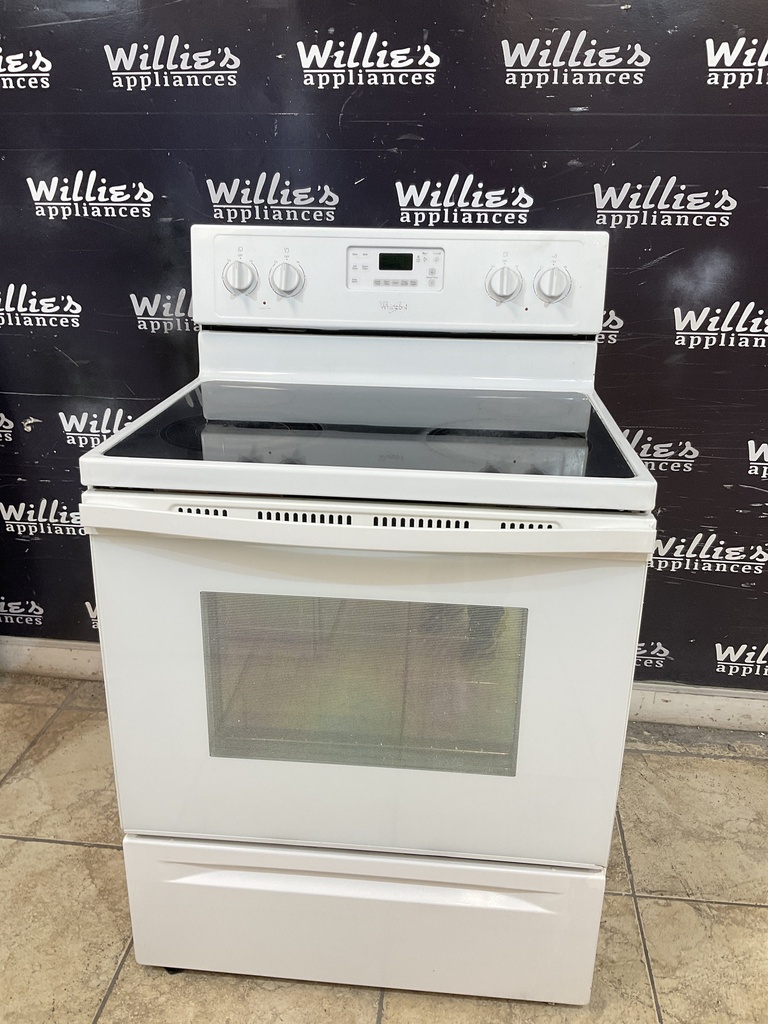 Whirlpool Used Electric Stove 220volts (40/50 AMP) 30inches {no cord} (White) 
