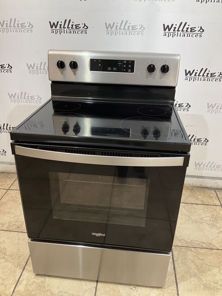 Whirlpool Used Electric Stove 220volts (40/50 AMP) 30inches {no cord} (Stainless Steel)