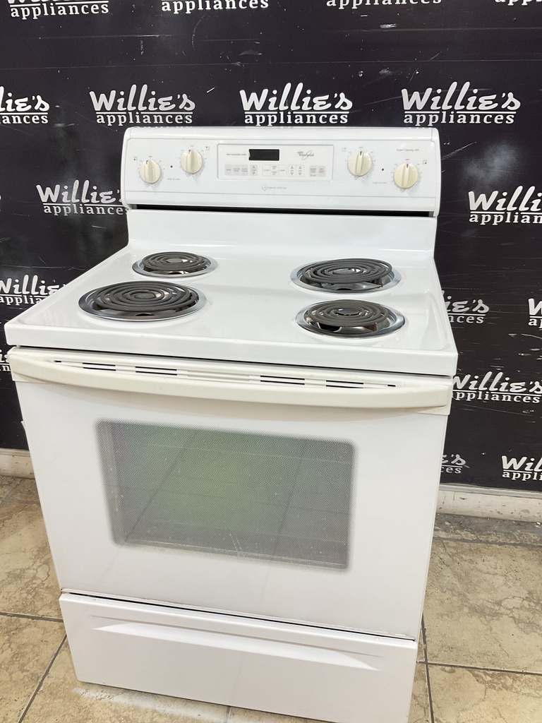 Whirlpool Used Electric Stove 220volts (40/50 AMP) 30inches {no cord} (White) 