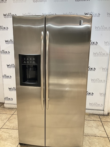 [102610] Ge Used Refrigerator Side by Side Counter Depth 36x69 1/2” (Stainless Steel) 