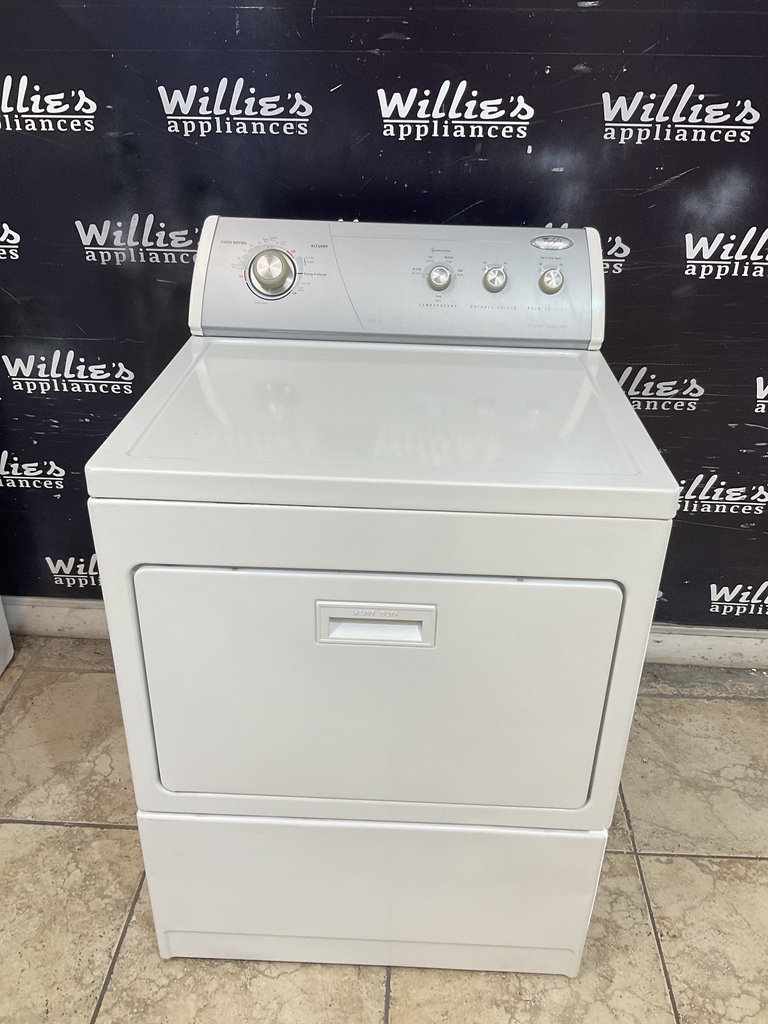 Whirlpool Used Electric Dryer 220volts (30 AMP) 27inches {4 prong} (White)