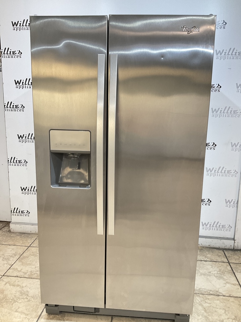 Whirlpool Used Refrigerator Side by Side 36x68 1/2” (Stainless Steel) 