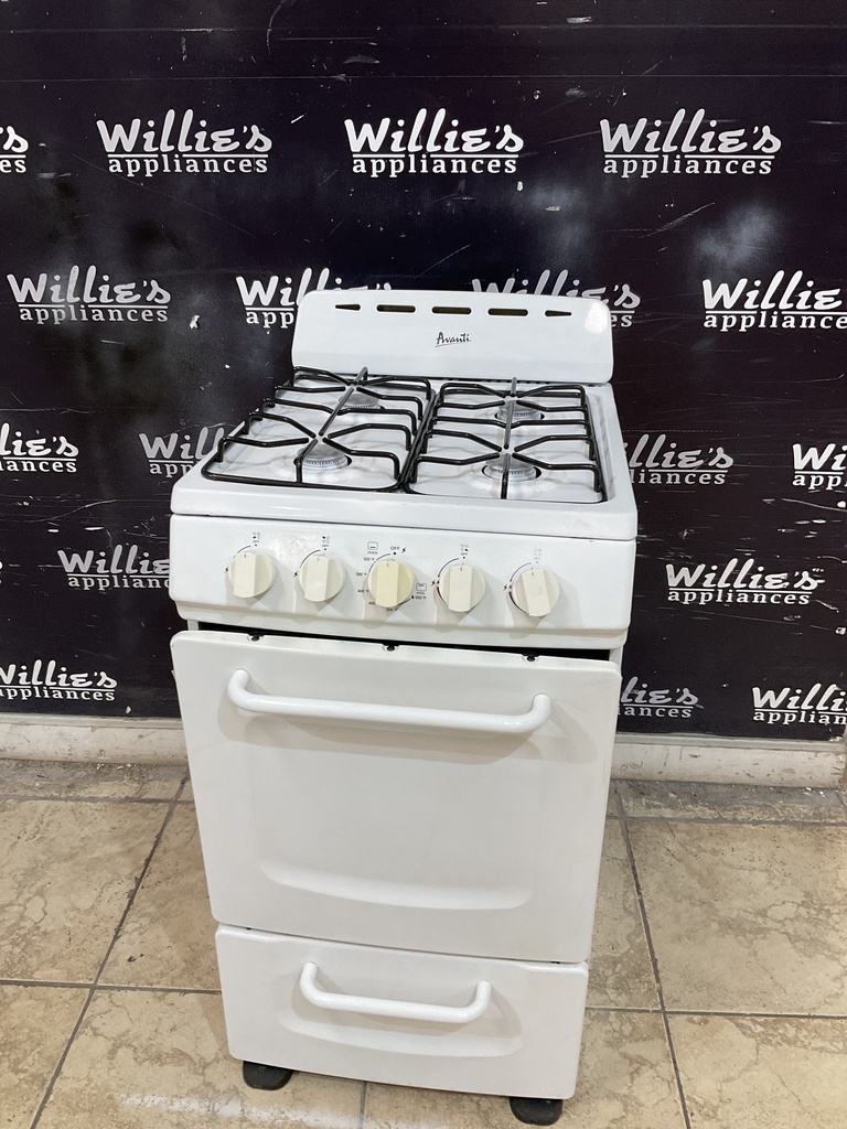 Avanti Used Natural Gas Stove 19 1/2” (White)