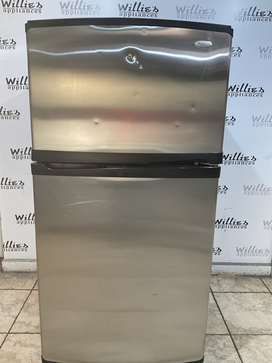 [102687] Whirlpool Used Refrigerator Top and Bottom 33x66 (Stainless Steel) 