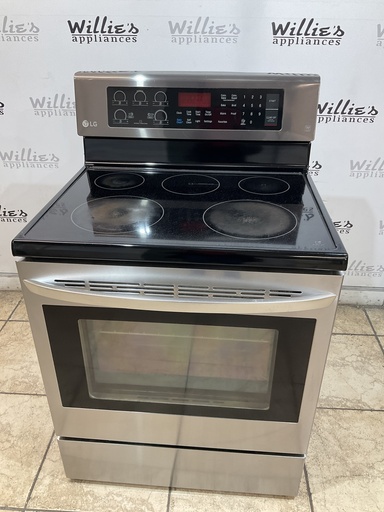 [102713] Lg  Used Electric Stove 220volts (40/50 AMP) 30inches {no cord} (Stainless steel) 