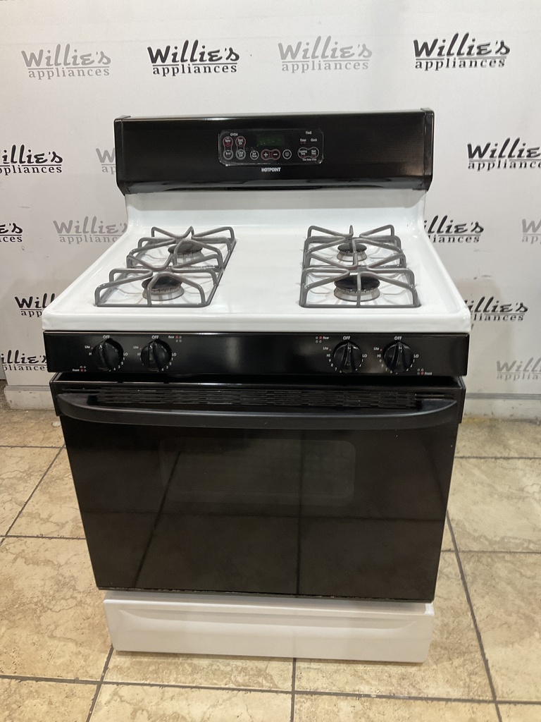 Hotpoint Used Natural Gas Stove 30inches (White/Black) 