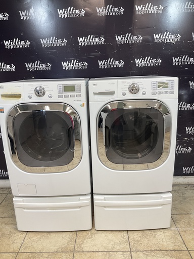 [102792] Lg Used Natural Gas Set Washer/Dryer Front-load 27inches (White)