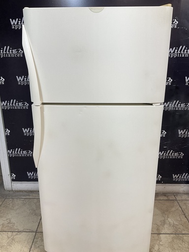 [102836] Frigidaire Used Refrigerator Top and Bottom 30x66 (Bisque) 