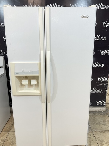 [102858] Whirlpool Used Refrigerator Side by Side 36x69 1/2” (White) 