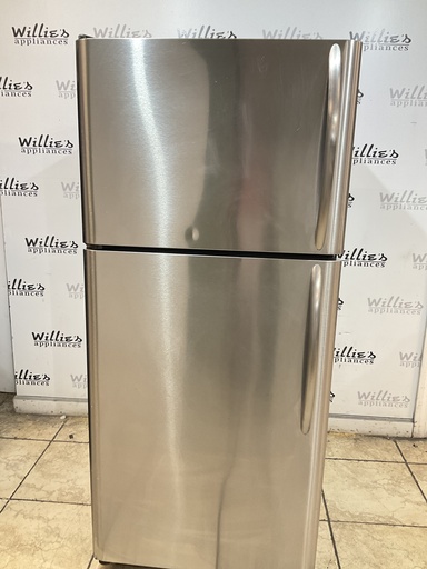 [102953] Frigidaire Used Refrigerator Top and Bottom 30x68 1/2. (stainless steel) 