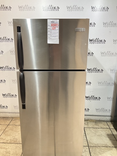 [103005] Frigidaire Used Refrigerator Top and Bottom 28x64 1/2” (Stainless Steel)