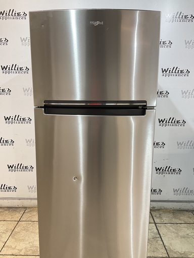 [103023] Whirlpool Used Refrigerator Top and Bottom 28x68 (Stainless Steel) 