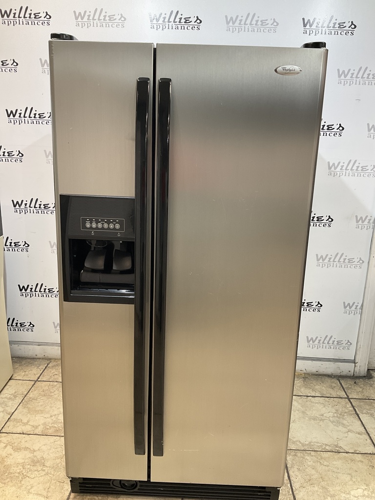 Whirlpool Used Refrigerator Side by Side 33x66 1/2” (Stainless Steel) 
