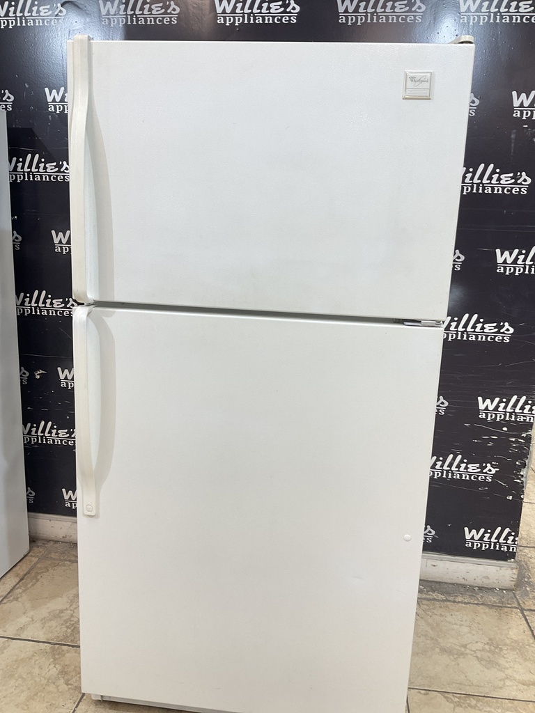 Whirlpool Used Refrigerator Top and Bottom 33x66 1/2” (White) 
