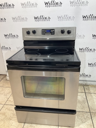 [103098] Whirlpool Used Electric Stove 220volts (40/50 AMP) 30inches {no cord} (Stainless Steel) 