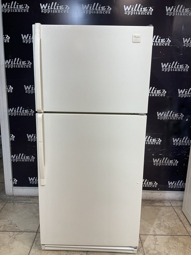 [103093] Whirlpool Used Refrigerator Top and Bottom 30x66 (Bisque) 