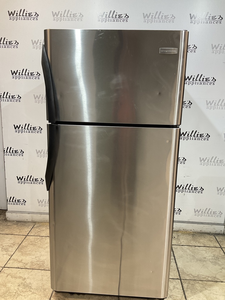 Frigidaire Used Refrigerator Top and Bottom 30 1/2” x 65 1/2” (Stainless Steel) 
