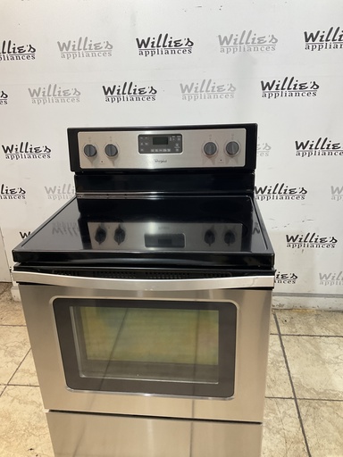 [103050] Whirlpool Used Electric Stove 220volts (40/50 AMP) 30inches {no cord} (Stainless Steel) 