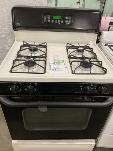 [103218] Ge Used Natural Gas Stove 30inches (Bisque/Black) 