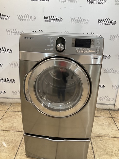 [103265] Samsung Used Electric Dryer 220volts (30 AMP) 27inches {no cord} (Grey) 