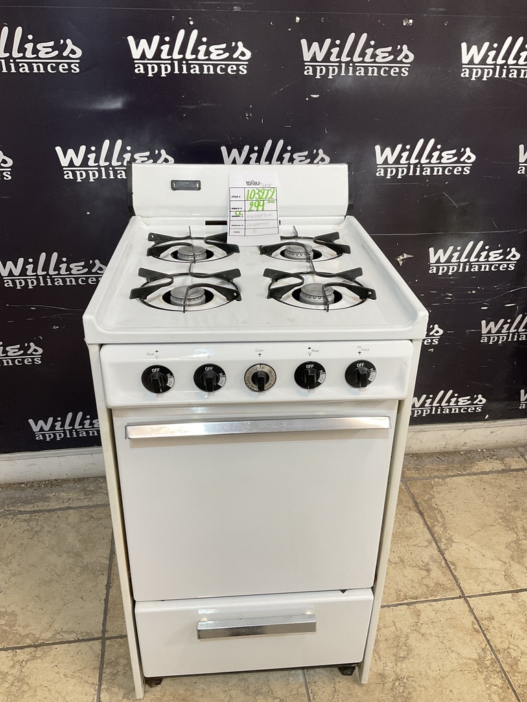 Tappan Used Natural Gas Stove 20inches (White) 