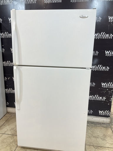 [103318] Whirlpool Used Refrigerator Top and Bottom 33x65 1/2” (White) 