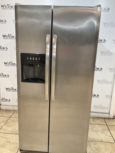 [103313] Frigidaire Used Refrigerator Side by Side 33 1/2” x 69 1/2” (Stainless Steel) 