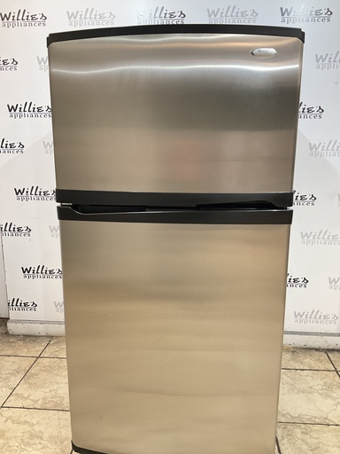 [103321] Whirlpool Used Refrigerator Top and Bottom 33x66 (Stainless Steel) 