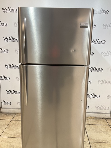 [103331] Frigidaire Used Refrigerator Top and Bottom 30x68 1/2” (Stainless Steel) 