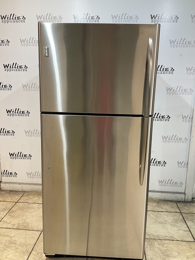 [103371] Ge Used Refrigerator Top and Bottom 30x66 1/2” (Stainless Steel) 