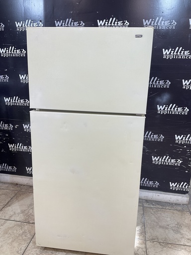 [103489] Hotpoint Used Refrigerator Top and Bottom 28x61 1/2” (Bisque) 